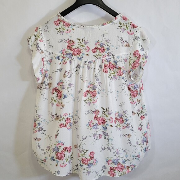 Buffalo David Bitton floral short sleeved blouse size XL - Picture 2 of 8
